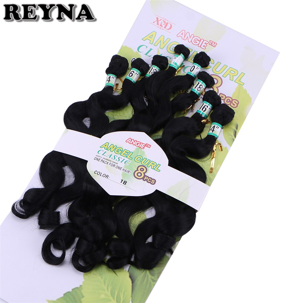 Schwarz Farbe Synthetische Haar Extensions Weave Körper Welle 8 stücke ein Satz Hitzebeständige faser Haar bundles