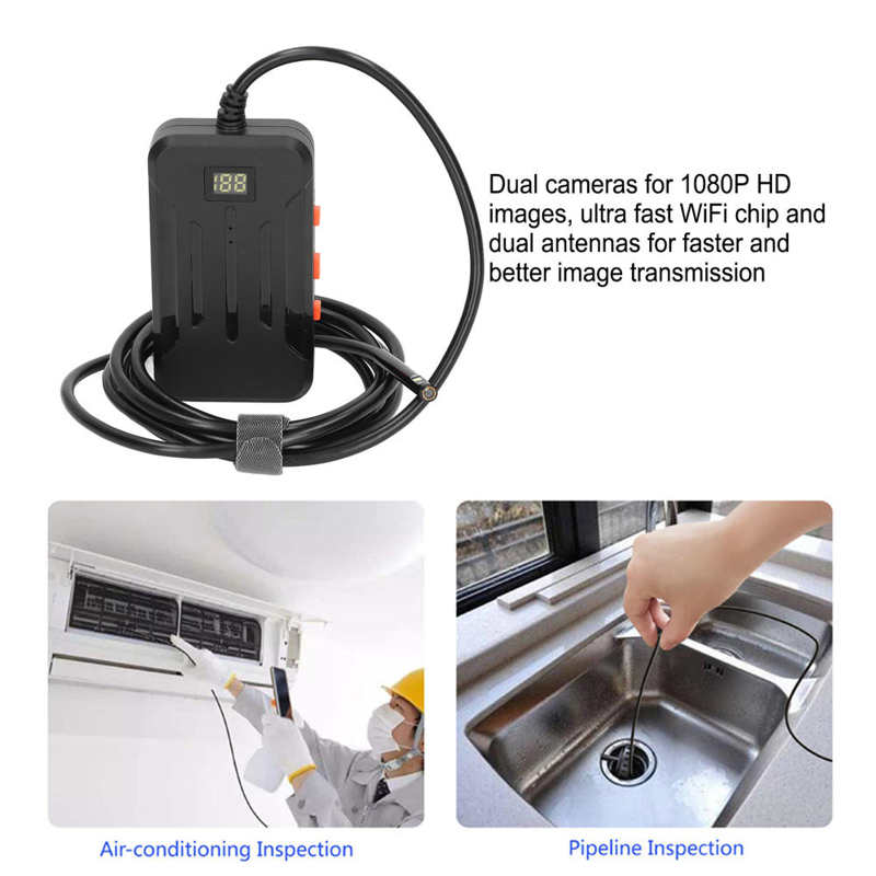 Industrial Endoscope Dual Camera 1080P High Definition Wifi Endoscope for Pipeline Cleaning Shipbuilding Industry