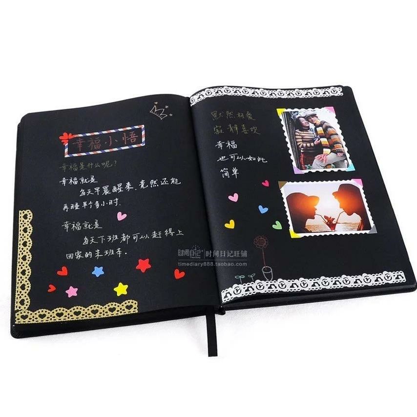 A5/ A6 Black Blank Notebook Notepad ,DIY Blank Black Paper Sketch Book