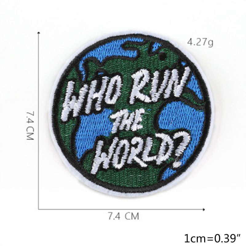 9 stk geometrisk badge patch bjergplanet broderet jern på/syning applikation  a2ua