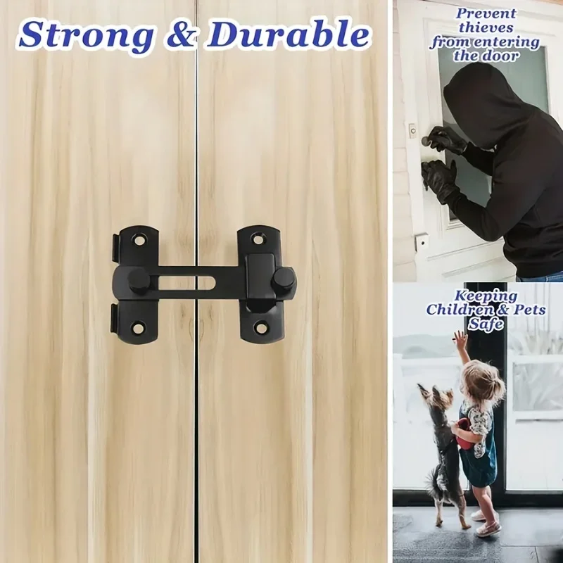 Door Lock Guard Latch Bolt 180 Degree Stainless Steel Latch Sliding barn Door Lock Security Hardware For Window Cabinet Home