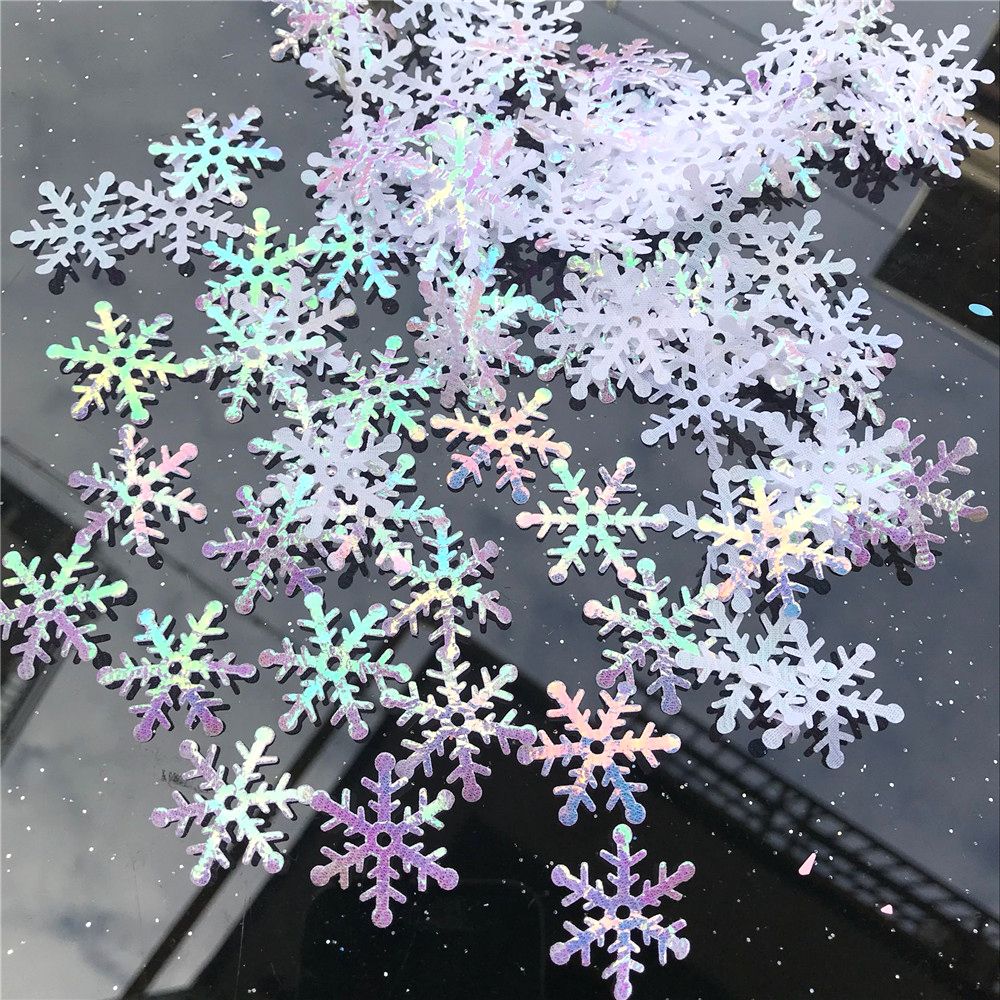 100/200/300 Stuks Sneeuwvlok Ornament Confetti Kunstmatige Sneeuw Xmas Verjaardag Bruiloft Decor Home Glitter Accessoires