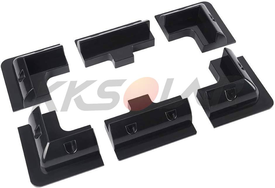 6pc ABS Solar Panel Mounting Bracket White Rectangle Set-Free Corner Bracket Mount for RV, Boats, Caravans, Marine, Motorhomes: black