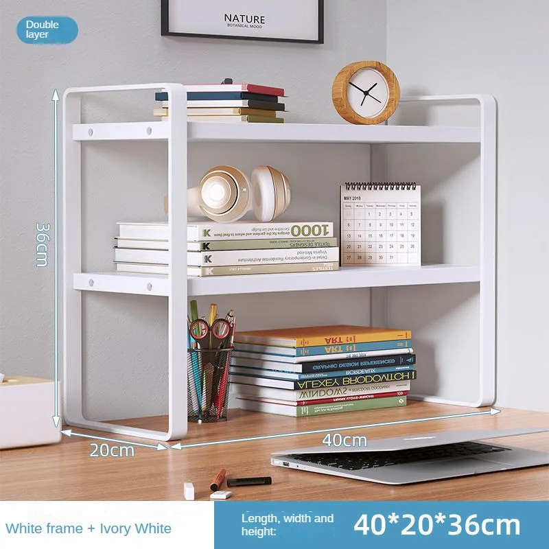 Shelf Desktop Storage Bookshelf Student Document Shelf Computer Racks Tiered Cabinet Office Accessories Stationery Holder