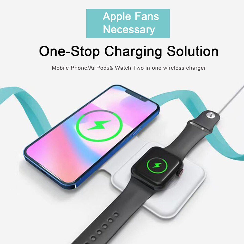 2 In 1 Q500 Überzug Magnetisch Drahtlose Ladegerät Für iPhone 12 Pro Max Mini Qi Standard Tragbare Magnet Lade Für iWatch