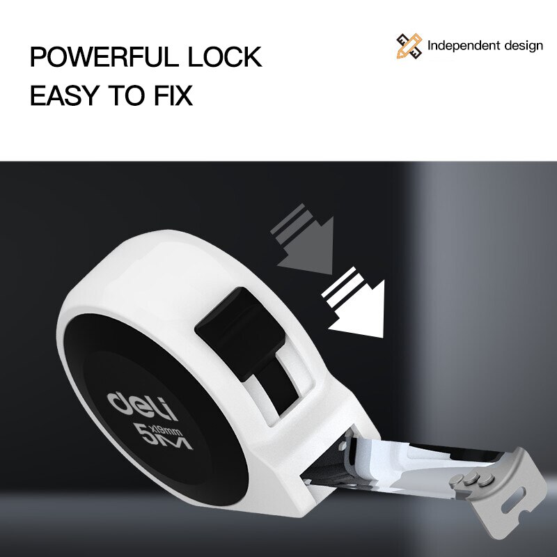 DELI 3M/5M High Precision Steel Measurement Tape System Auto Lock Tape Measure Retractable Measuring Tool