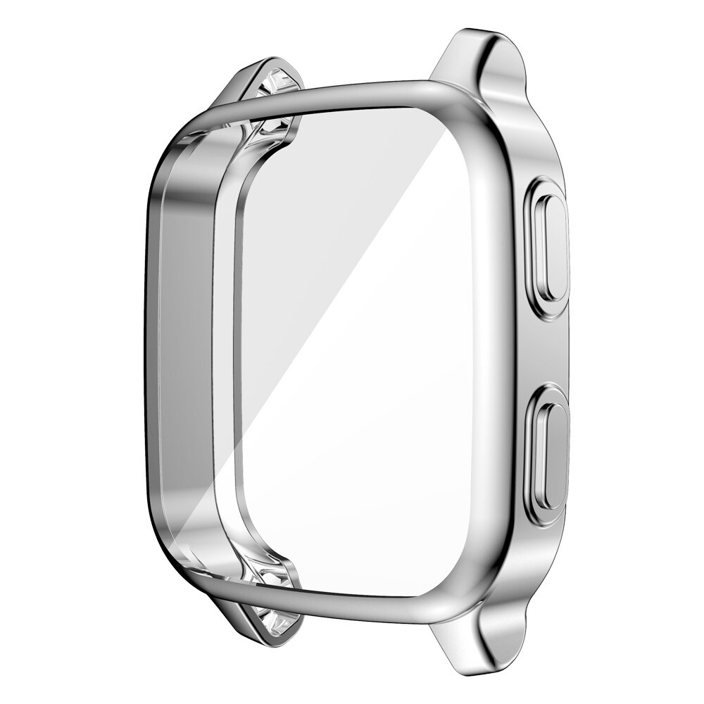 Flexible TPU Full Cover for Garmin Venu SQ Watch Case Screen Protector Scratch-resistant Shell Lightweight Bumper Accessories: Silver