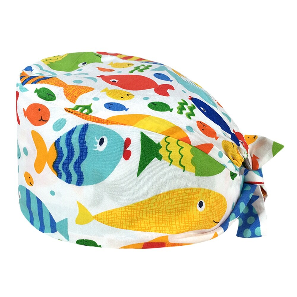 Operating Room Scrub Cap Hospital Nurse Work Cap Breathable Printing Beauty Salon Nursing Cap Custom: 12008