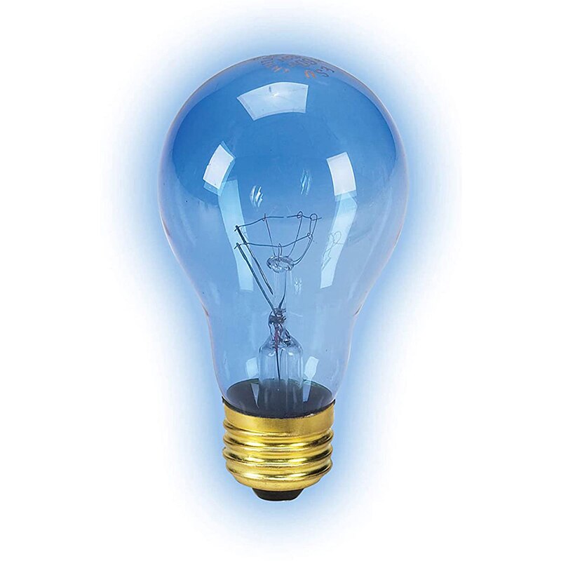 220-240V 25/50/75/100W Blue Reptile Heating Lamp Bulb Far Infrared Ceramic Heating Lamp Heat Emitter Light Bulb PT-25221BLRIN: 50W