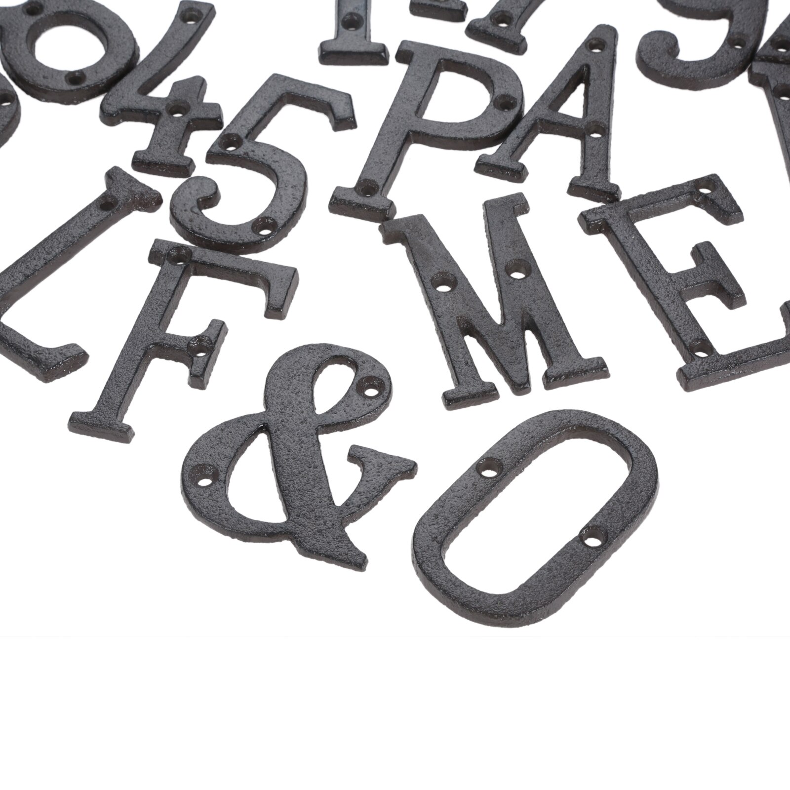 Metall Buchstaben Zahlen Zeichen w/schraube 7,5-8cm Schwere Textur Gusseisen Türschild Wand Ornament DIY Home/Hotel/Bar Outdoor Adresse
