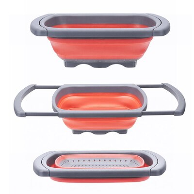 Bassin pliant multifonctionnel, panier de rangement en plastique, pratique pour gagner de l'espace, égouttoir de cuisine