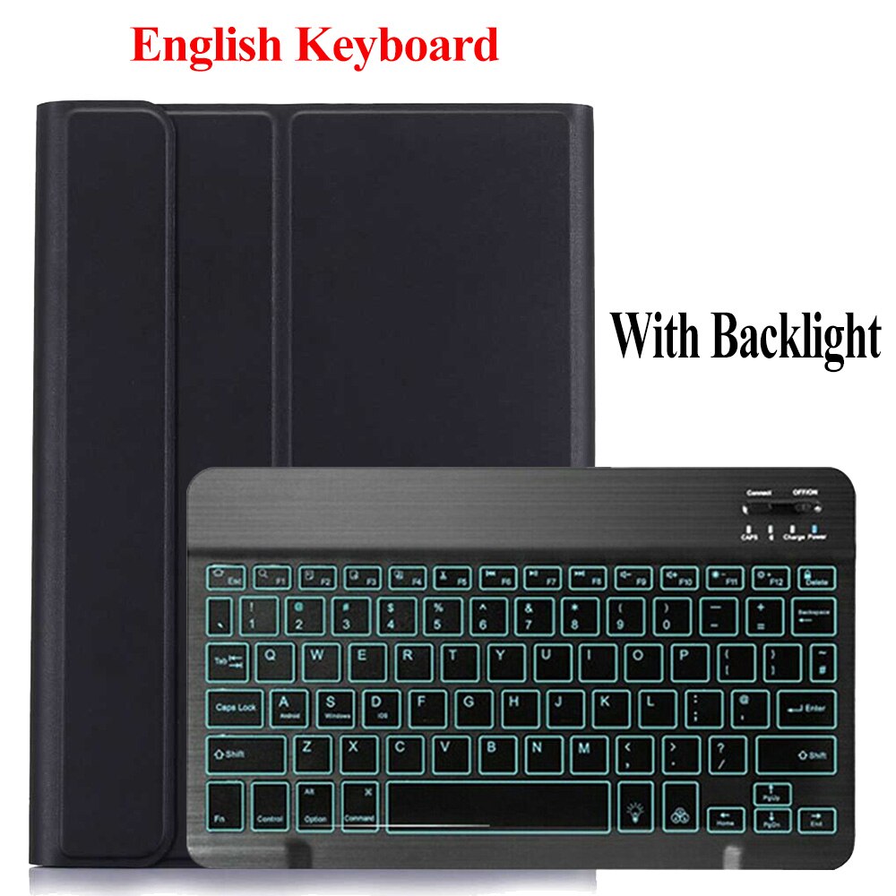 Drahtlose Tastatur Für Huawei MediaPad T3 10 9,6 zoll fallen PU Leder Tablette Abdeckung Für AGS-L09 AGS-L03 Mit Bluetooth Tastatur: zurück-Hintergrundbeleuchtung