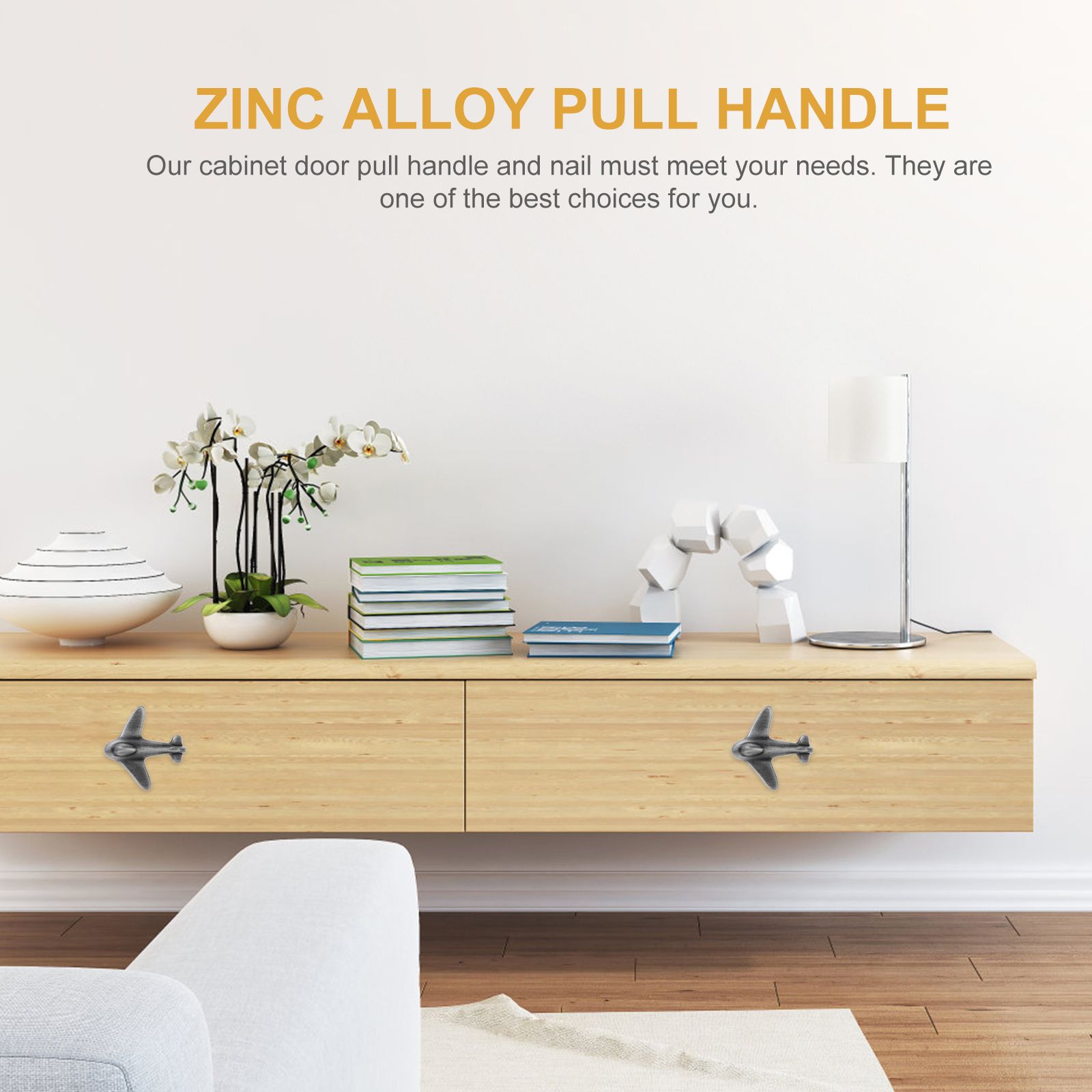 Zinc Alloy Airplane Shaped Drawer Knob Door H les Closet Wardrobe Dresser Pulls Grey Smooth Rust Proof Furniture Cabinet H