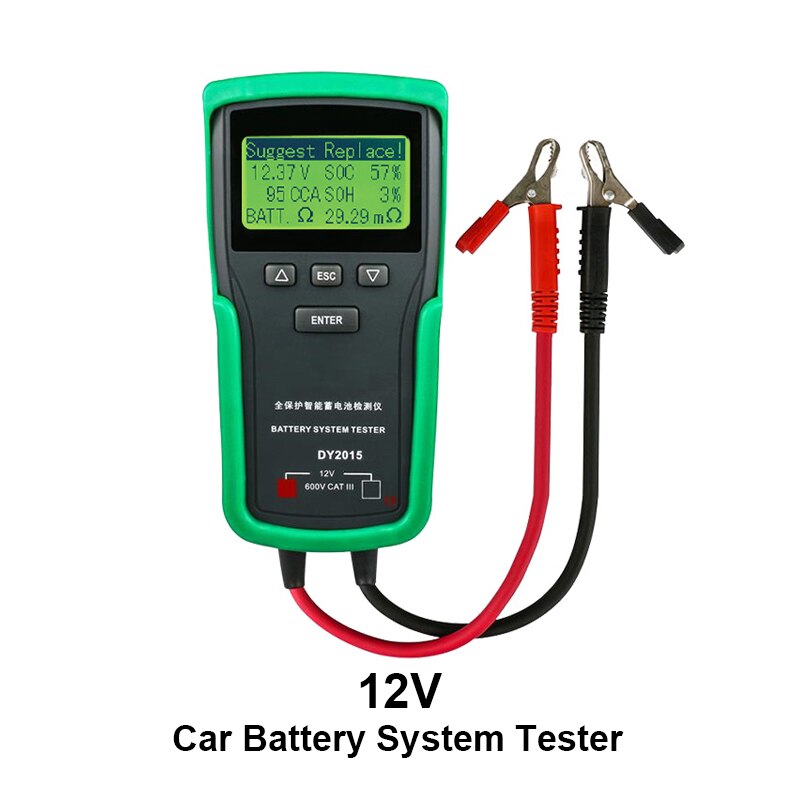 Car Battery Tester Analyzer Lead Acid CCA Load Battery Charge Test Digital Automotive Battery Capacity Tester Diagnostic Tool: DY2015