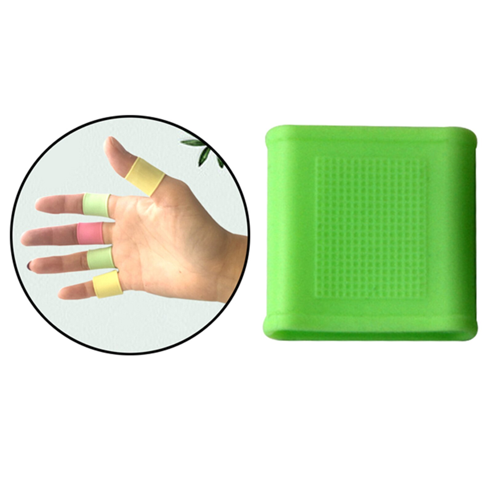Soft Golf Finger Sleeves Protector Grip Silicone Gel Braces Cover Finger Cot Wrap Golfer Basketball Baseball Blowing Gym Sports: Green 27mm
