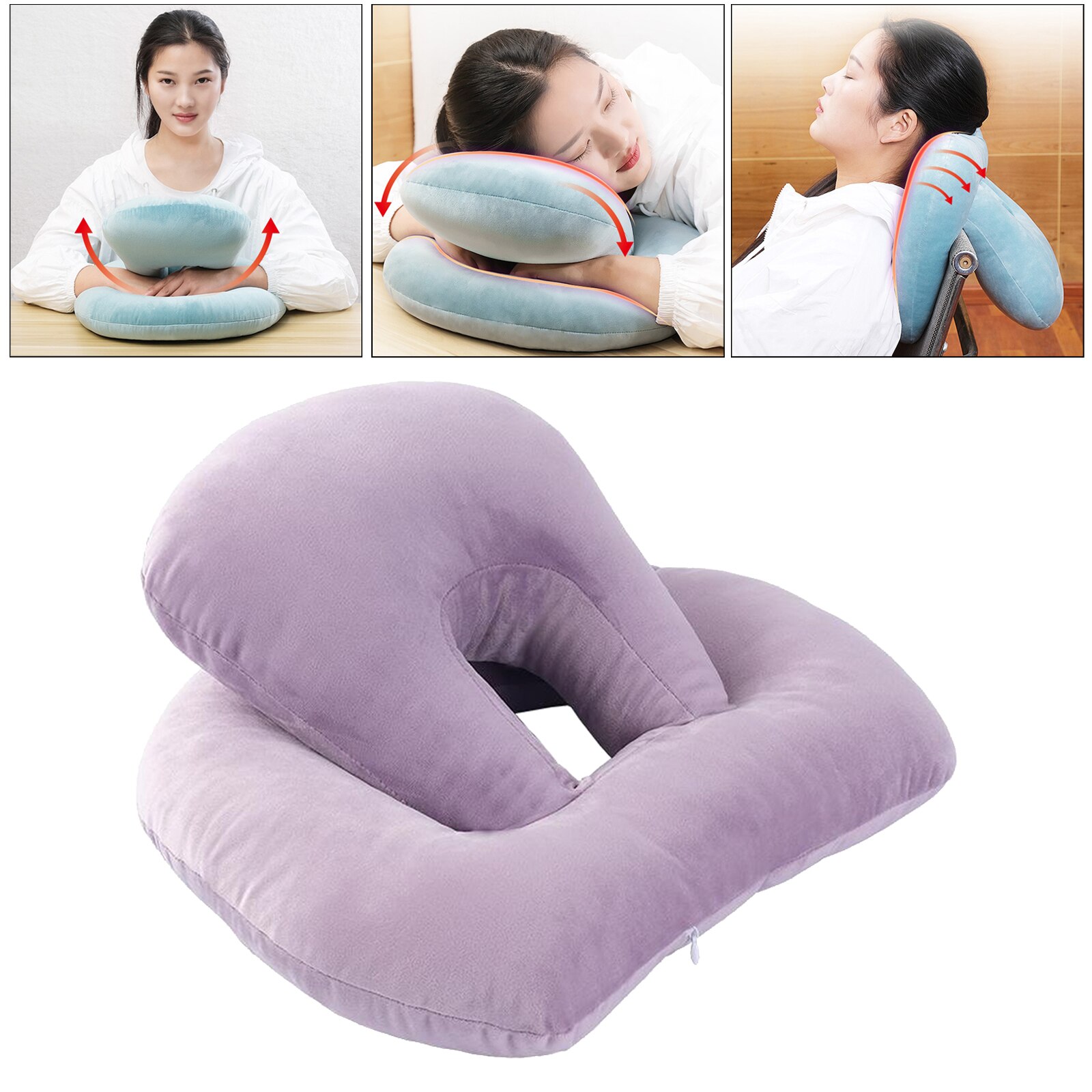 Multi-Functional Octopus Nap Pillow Neck Protector Support for Camping Desk: roland purple