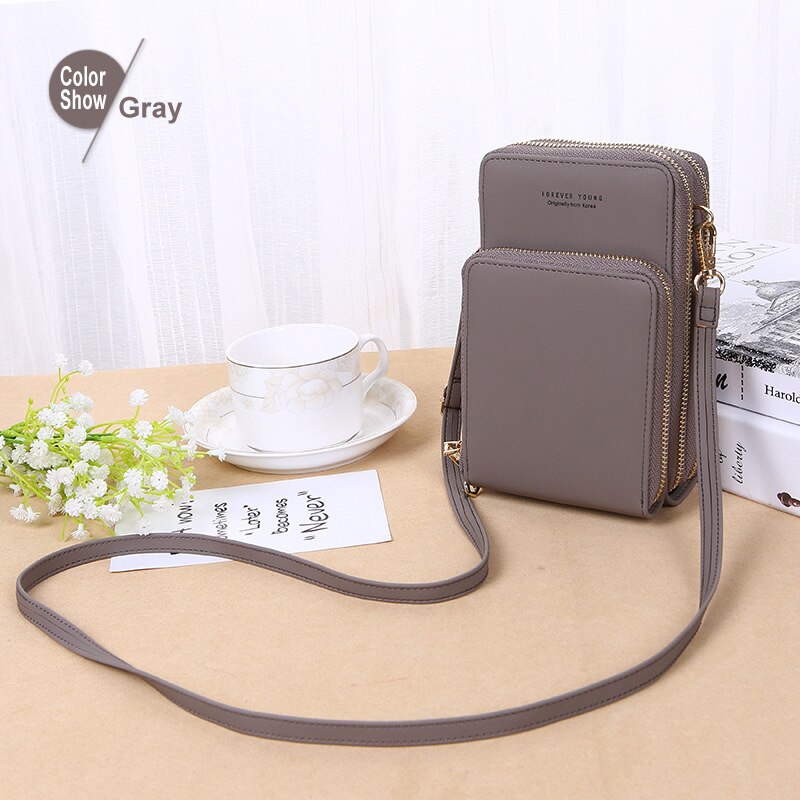 Trasporto di Goccia di modo Colorato Sacchetto Del Cellulare di Modo di Uso Quotidiano del Supporto di Carta Piccolo Sacchetto di Spalla di Estate per Le Donne borse Del Progettista: GRAY