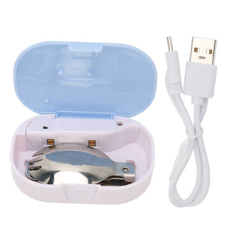UV Sanitizer Box UV Light Sanitizer Box Safe Healthy with Spoon for Travel for Home for Office: Blue