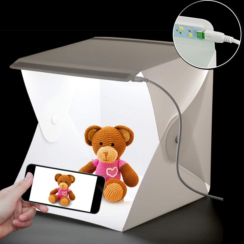 Caja de luz portátil para fotografía, caja plegable para estudio fotográfico, cubos Led dobles para tomar fotos, productos, tienda de tiro