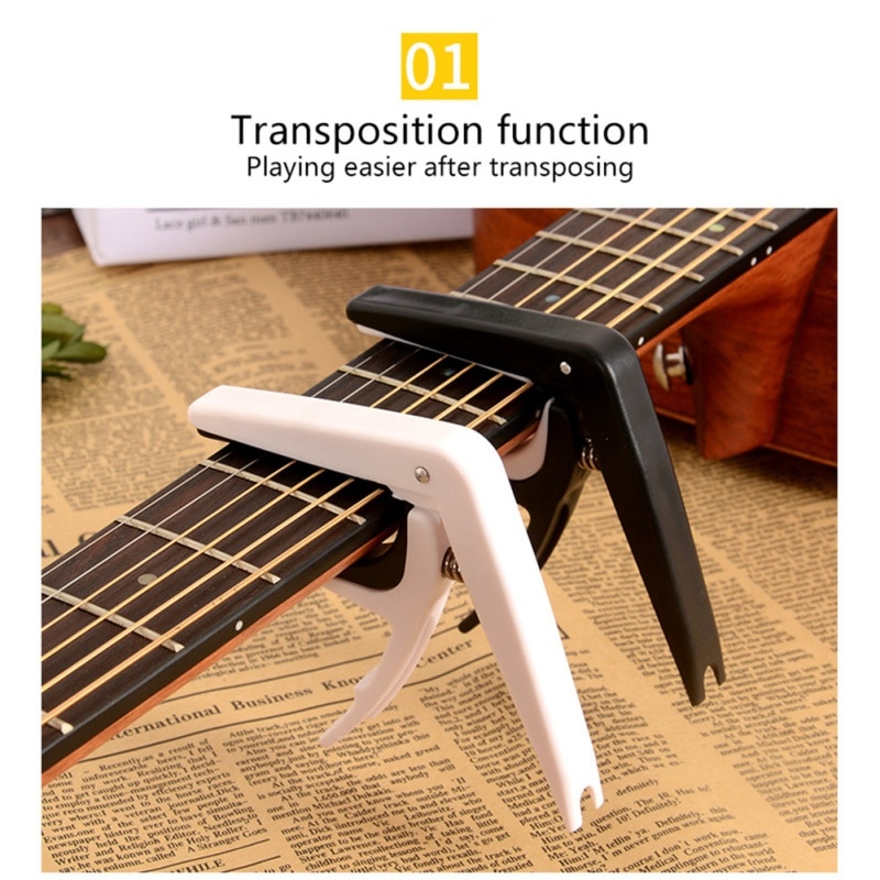 Aluminiumslegering stemme guitar tuner klemme nøgle trigger capo til akustisk elektrisk musikalsk guitar capo