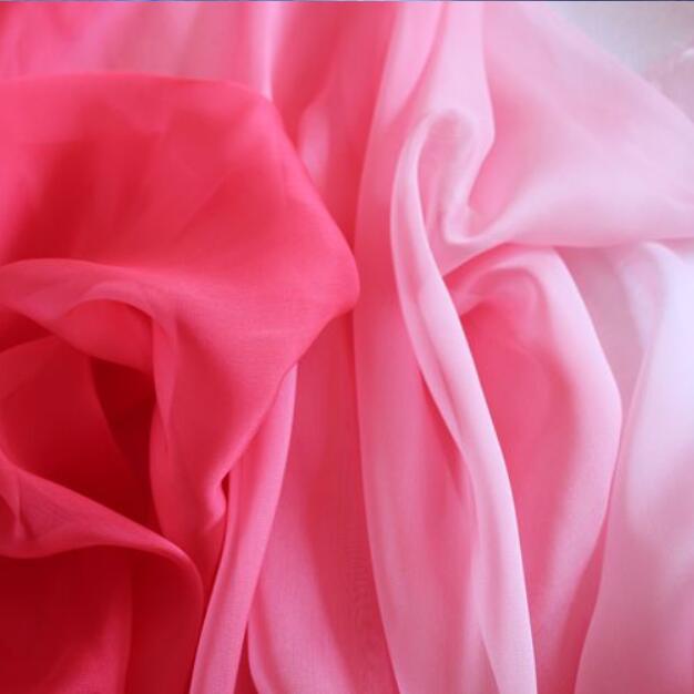 Ombre 100d chiffon stof blødt farvet dans cosplay kjole åndbar flydende diy symateriale: 100d røde