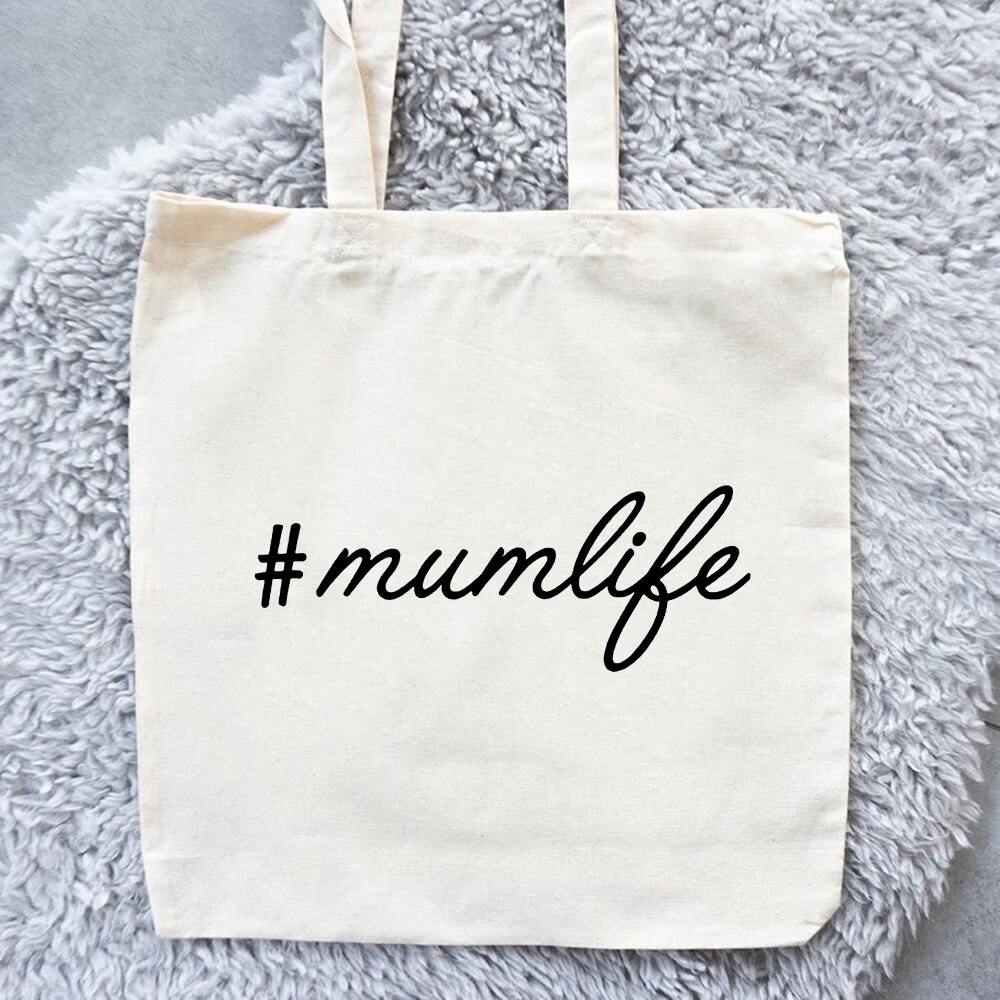 Women Canvas Bag Mom Life Bags Reusable Shopping Tote Bag Nothing In This Bag Belongs To Me Coffee Print Travel Bag Diaper Bag