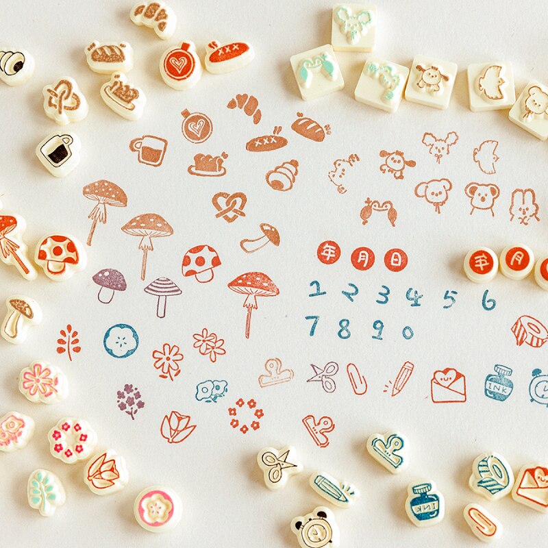 Vintage Mushroom Aniaml Stamp Bullet Journal Rubber Stamps for Scrapbooking Cards Decoration Embossing Craft standard stamp