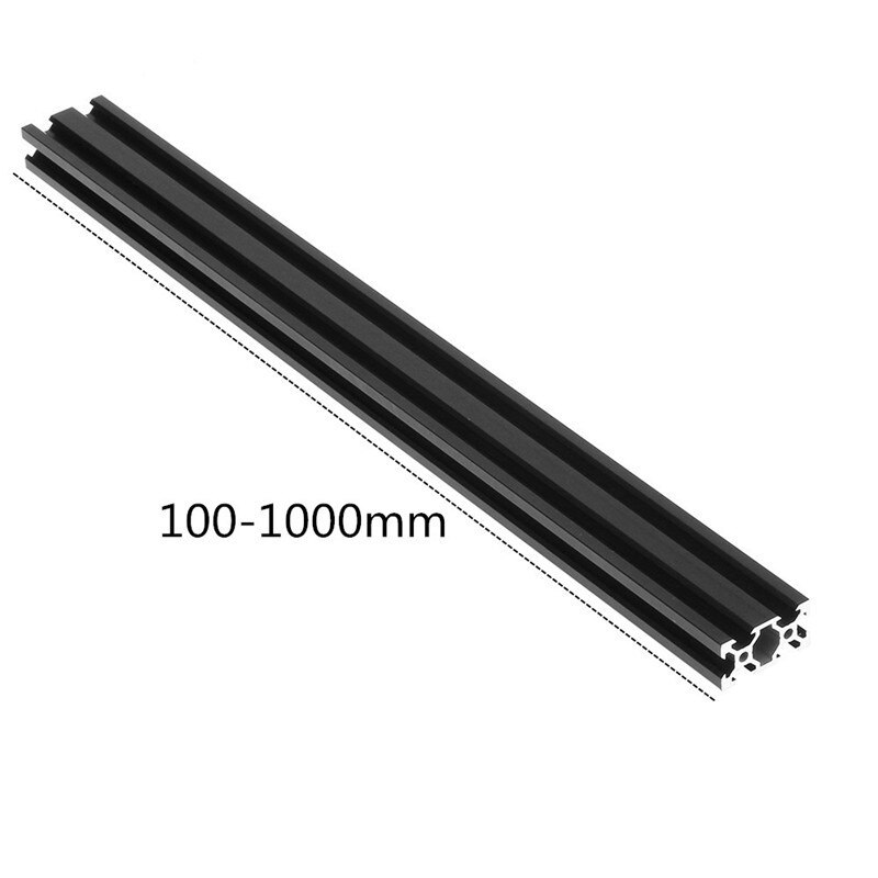 2040 Profilé En Aluminium Anodisé Standard Européen D'extrusion De V-slot Cadre 100-500mm Longueur Rail Linéaire Pour CNC Imprimante 3D Noir