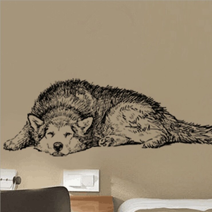 Dyr kæledyr hund husky aftagelige væg klistermærker til stue soveværelse vandtæt poste børneværelse hjem indretning kunst vægmaleri