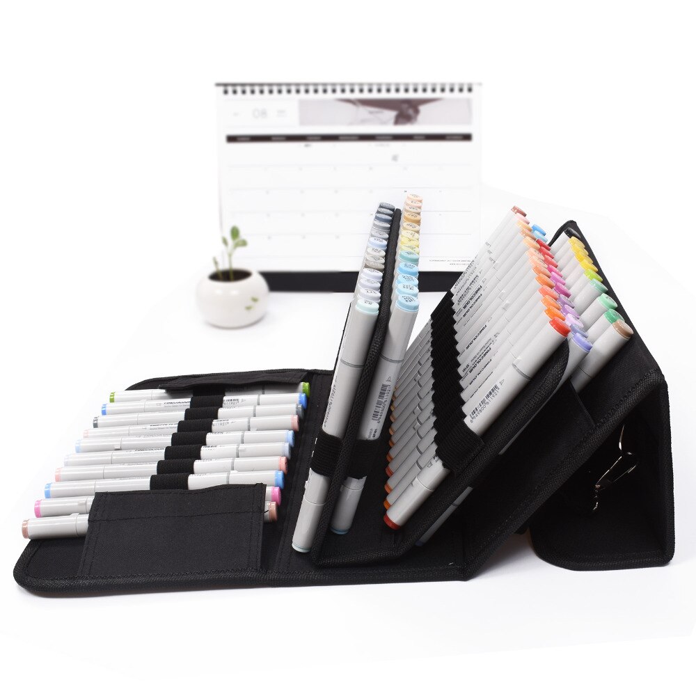 80 fentes grande capacité pliant stylo marqueur étui Art marqueurs stylo stockage sac de transport Durable croquis outils organisateur noir