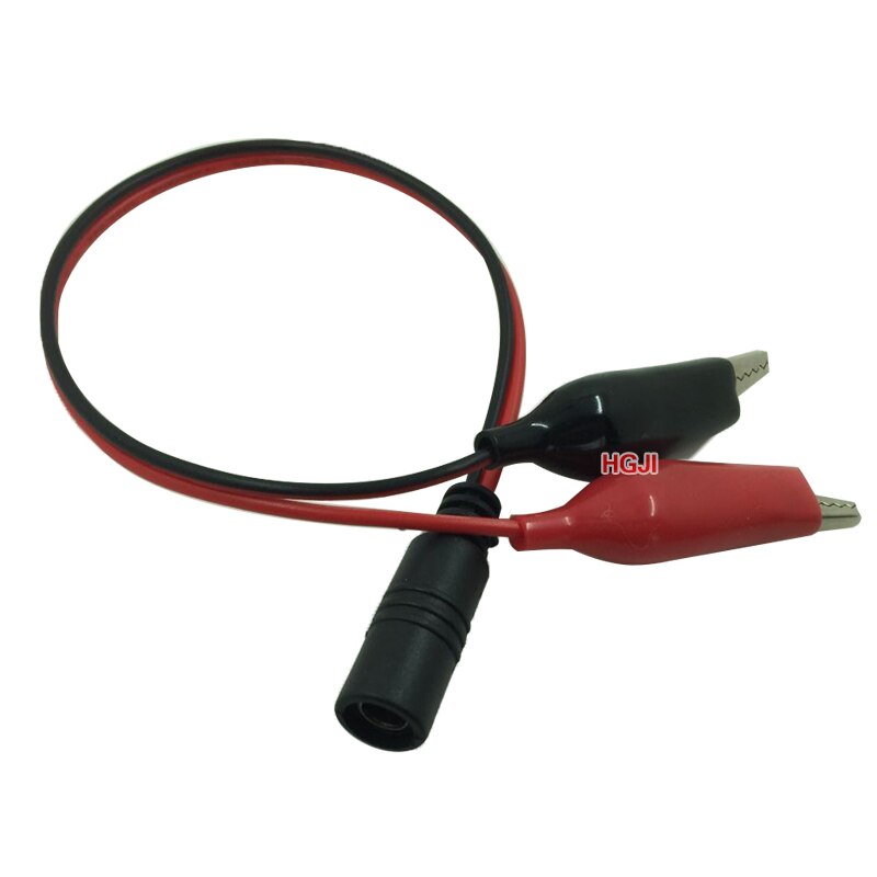 Oiyagai 2 stks Alligator Clip naar USB Mannelijke Test Draad Adapter Rood Zwart, 50cm/19.6In