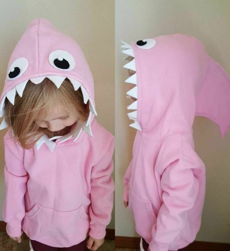 Toddler Kids Girl Winter Clothes 3D Shark Costume Hoodie Sweatshirt Coat Jacket