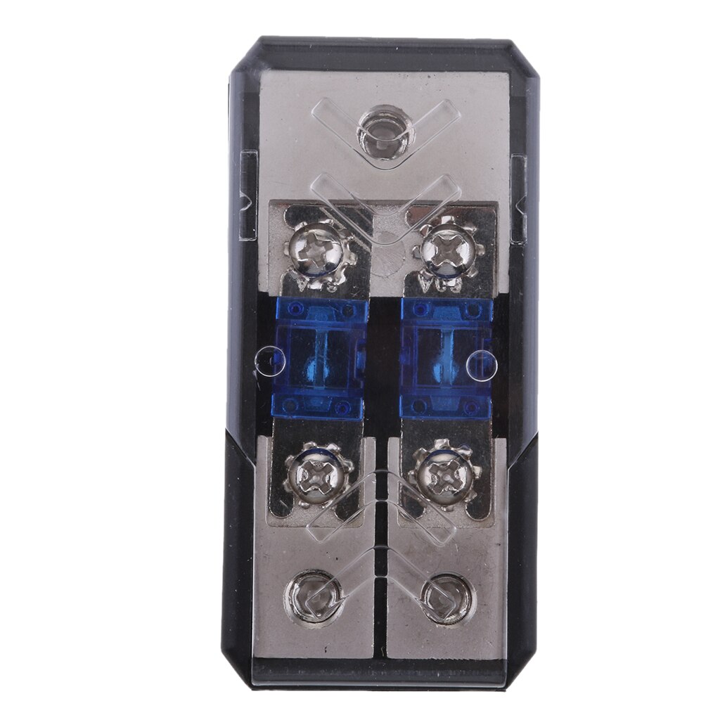 Bloque de Distribución de Energía acepta cables de calibre de 4/8 AWG, soporte de fusibles AGU 60A (2in 1out) fusibles en línea de alta potencia
