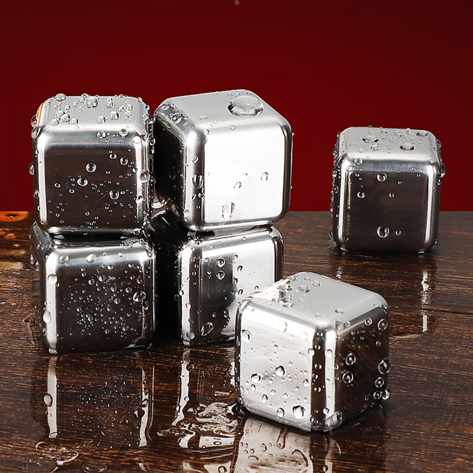 Reusable Stainless Steel Whiskey Stones Ice Cubes Alcohol Supplies Beer Wine Cooling Cube Chilling Rock Quick-Frozen Ice Cube