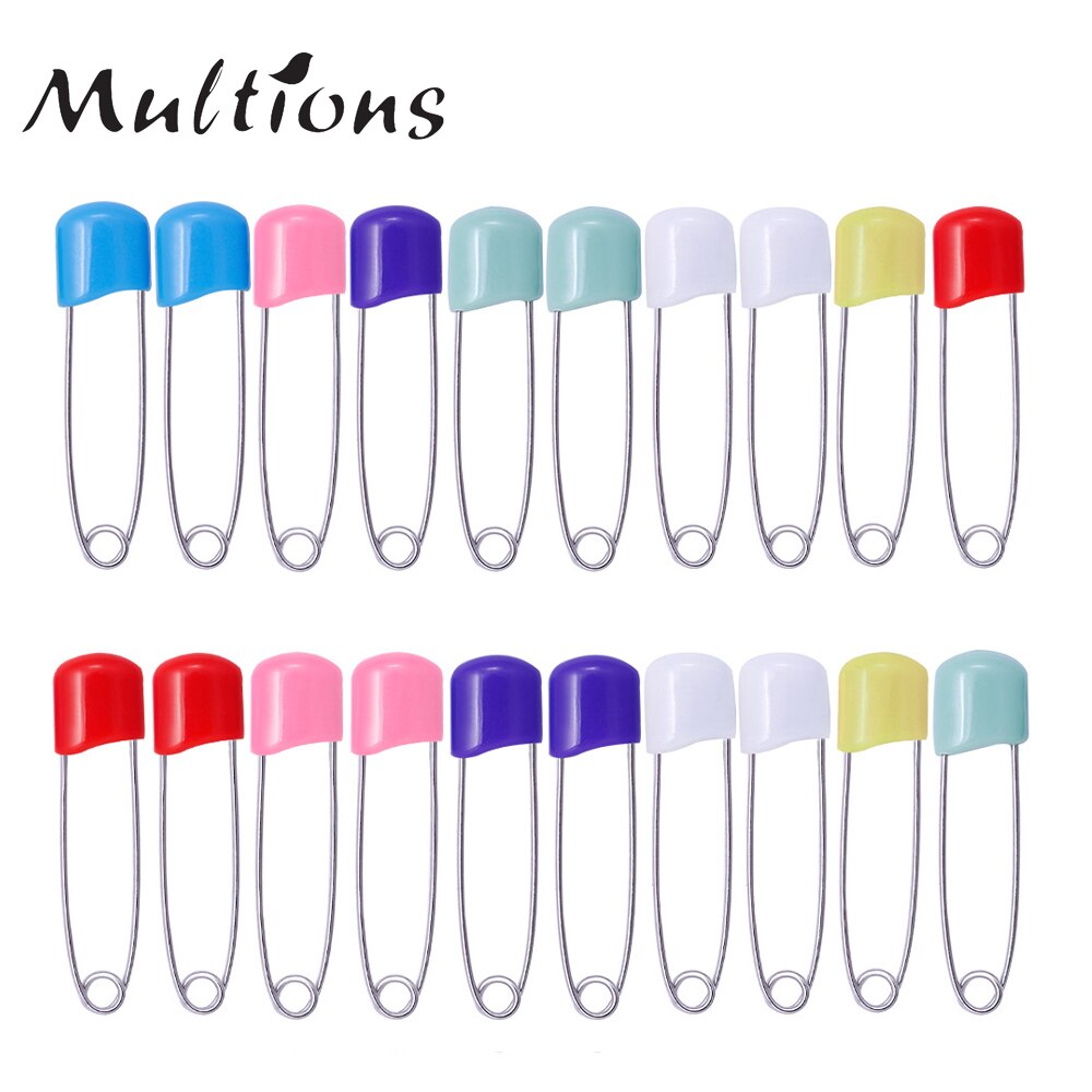 10Pcs Stainless Steel Safety Pin Infant Kids Cloth Nappy Locking Brooch Buckles 40/54mm Safety Pins For Clothes DIY Sewing Tools