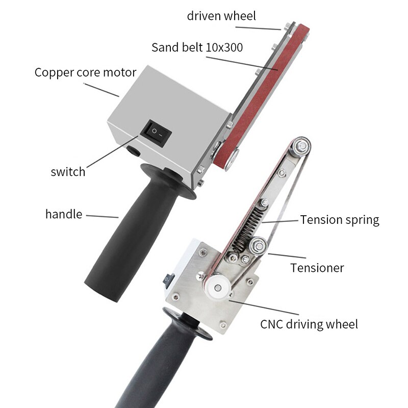 Handheld Belt Sander Machine Polish Tool Mini Sanding Machine Sander Polisher Polishing Grinding Machine For Wood Metal