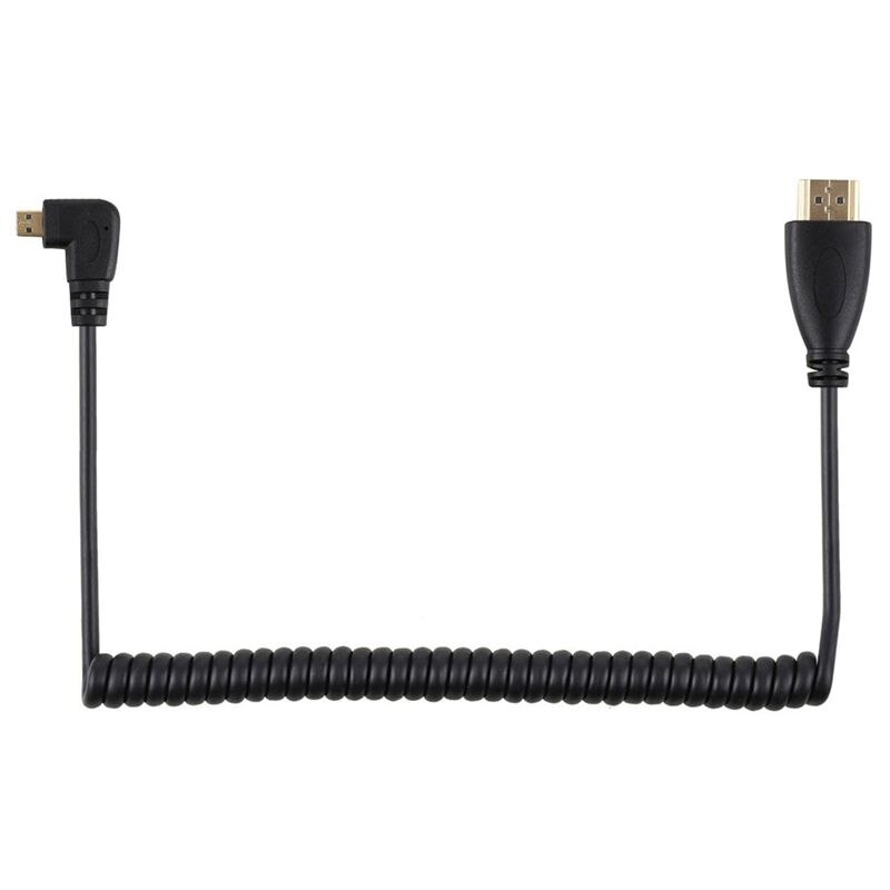 Links Schuine Micro-HDMI naar HDMI Male Kabel Uitgerekt Lengte voor Camera 'S