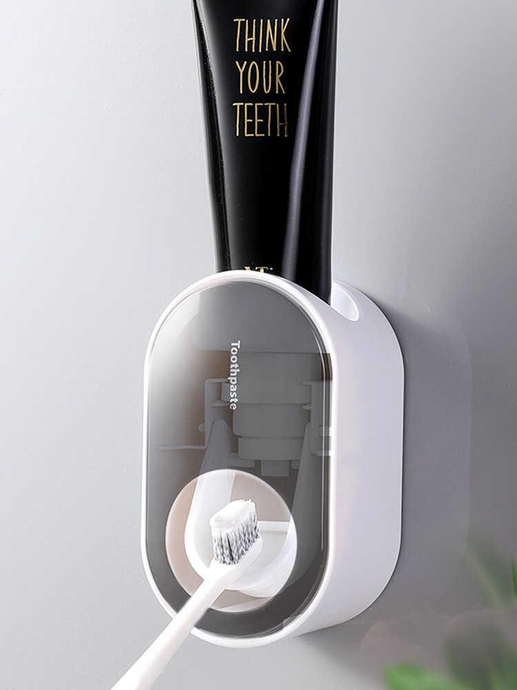 Automatic toothpaste squeezing device, mirror-free punching toothbrush rack, lazy squeezing toothpaste