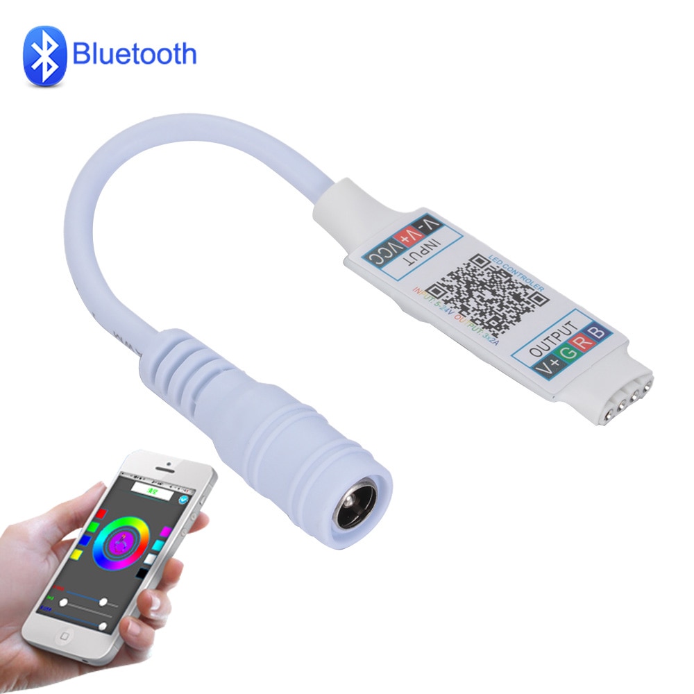 1 PC DC5-24V Bluetooth Muziek RGB LED Light Strip Controller Voor 5050 3528 Vrouwelijke Plug naar 4Pin Connector USB Power
