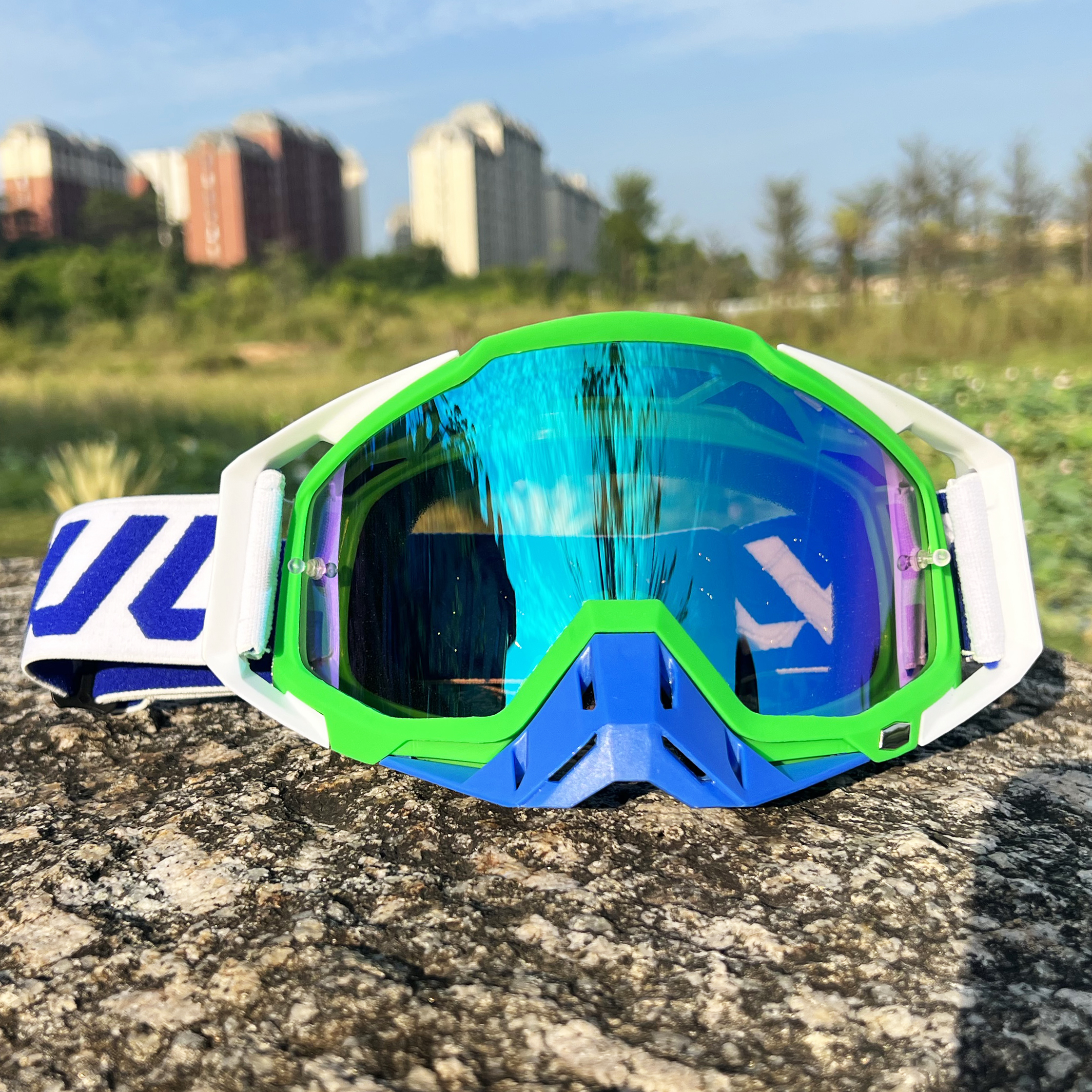 WJL Motocross-Brille, Motorrad-Sonnenbrille, Herren, MTB, ATV, Maske, winddichter Schutz, Skifahren, Radfahren, Rennen, Offroad-Brille: Armee Grün