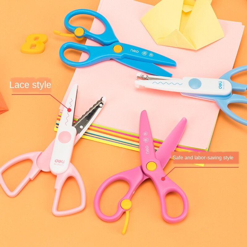 2 PCS Student Scissors Mini Safety Round Head Plastic Scissors Safety Kids Paper Cutting Small Scissors Baby Manual Art Scissors