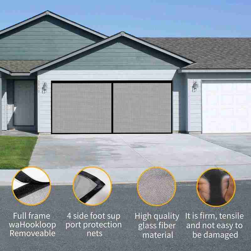 Double Garage Door Screen Magnet Bottom Insect Bug Gauze Mesh Screen Door C6Q3