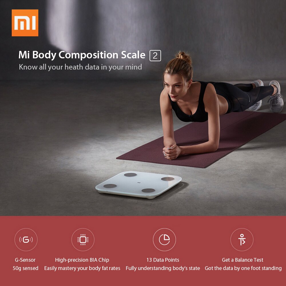 Xiaomi mi kropsvægt 2 bt 5.0 fedt badeværelsesvægt sundhedsbalancetest bmi vægt, digital kropssammensætningsanalysator