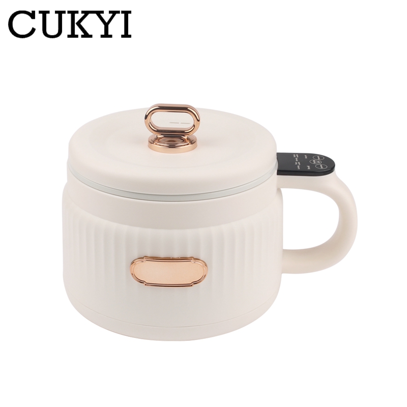 Bärbar intelligent riskokare elektrisk stekpanna nudlar kokande kopp hotpot soppgryta keramisk foder för sovsal resor euus