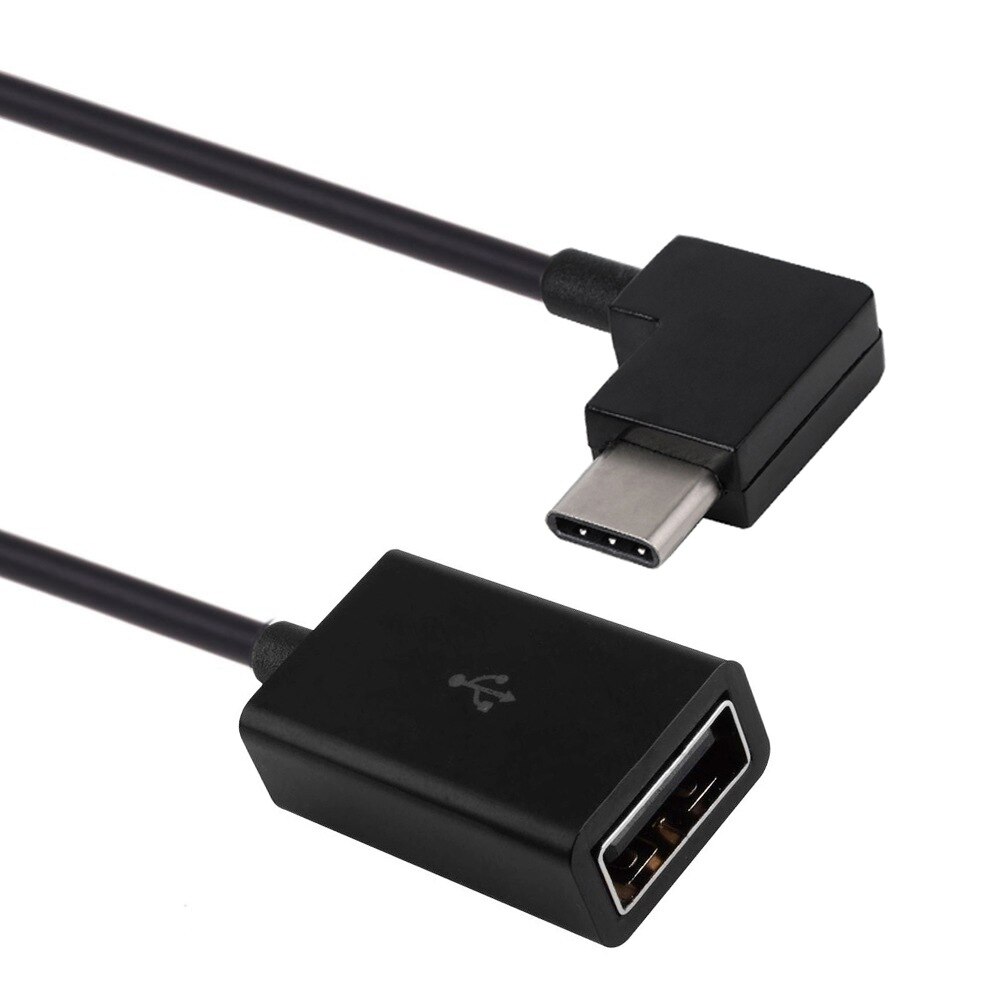 Zihan Cablecc Haaks 90 Graden USB-C Type-C Naar Usb 2.0 Female Otg Kabel Voor Mobiele Telefoon Tablet & Laptop Zwart