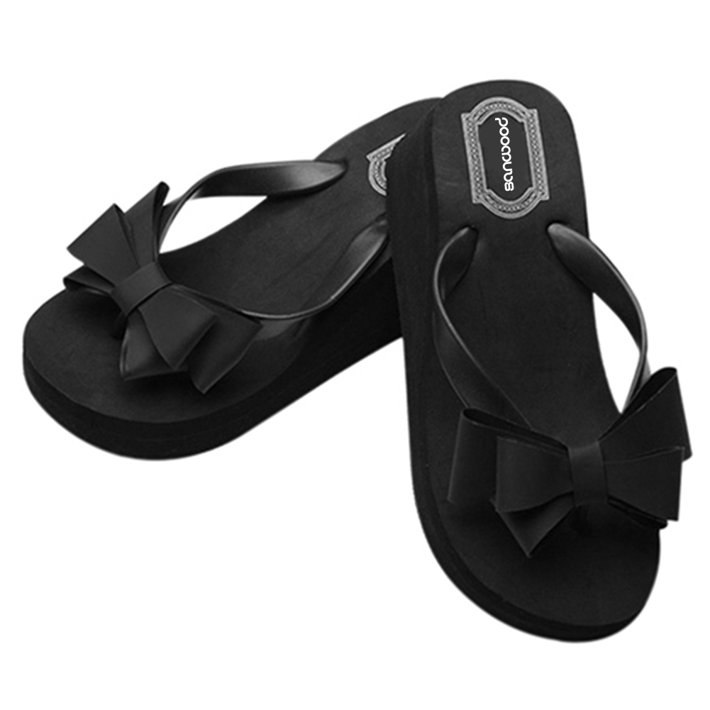 Sandalias de tacón medio de plataforma a la para mujer, sandalias de playa, zapatillas con lazo, zapatos