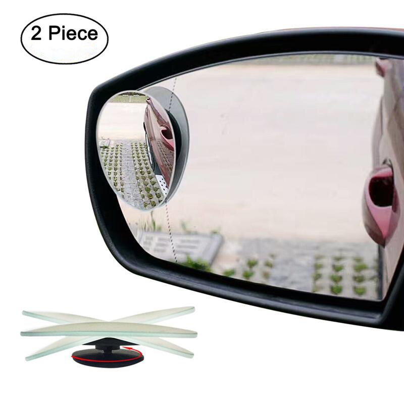 Blind Spot Spiegels Frameloze 360 Graden Draaien Sway Adjustabe HD Glas Bolle Groothoek Achteruitkijkspiegel Auto Stok Op Lens