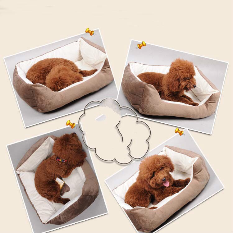 Sofá cama grande de 70x52cm para perro, perrera cálida para cachorro, lavable, Extra cómoda, con borde de felpa, fondo antideslizante, para casa de perro de todos los tamaños