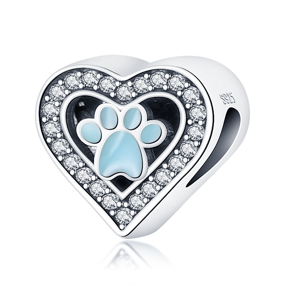 925 Sterling Silver Katt Hund Husdjur Djur Tassavtryck Serie Berlocker Pärlor Passar Originala Armband S925 DIY Smycken