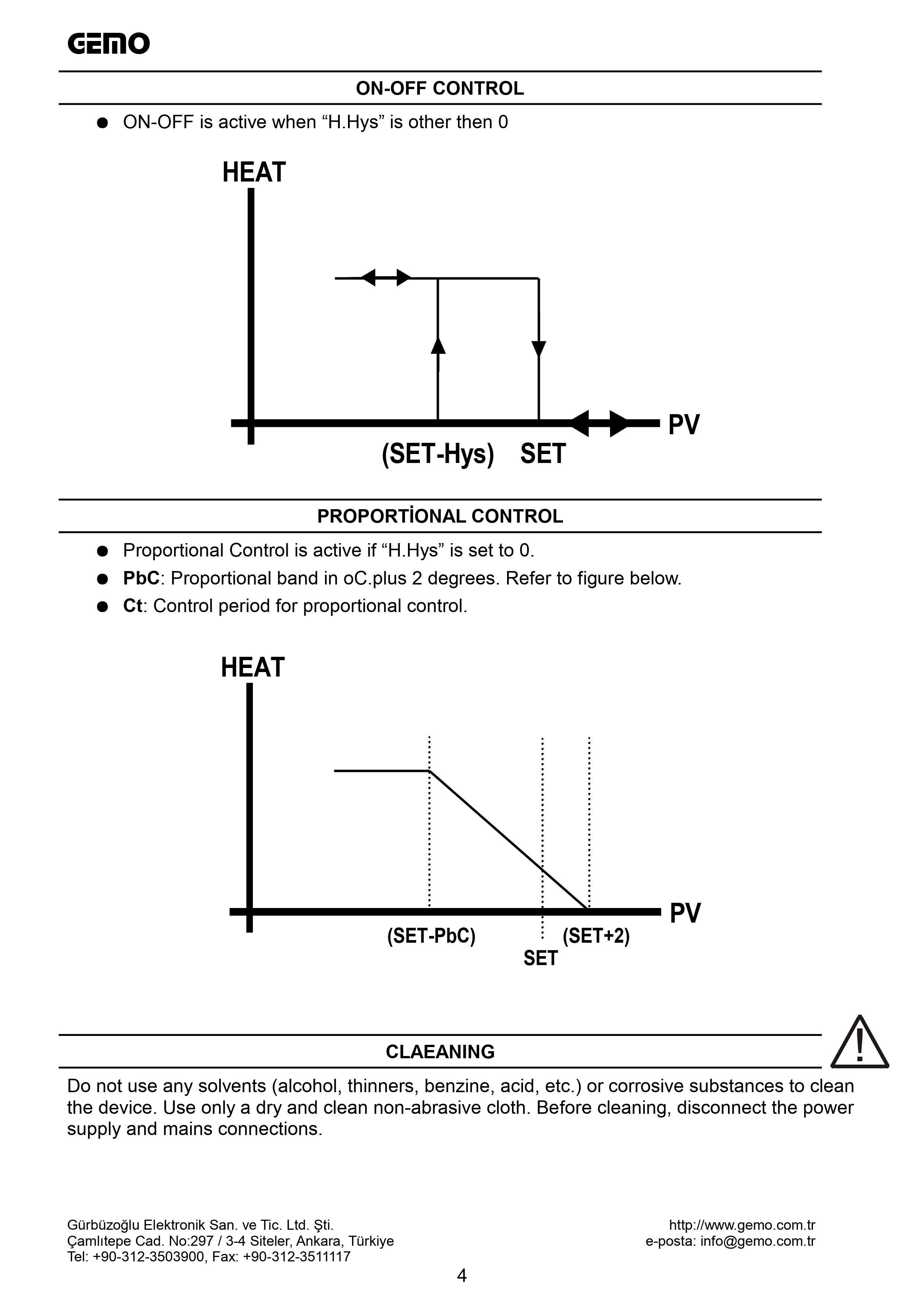 AT961-230VAC-R ; Gemo ON/OFF Temperature Controller with Analog SET 96mm x 96mm front size